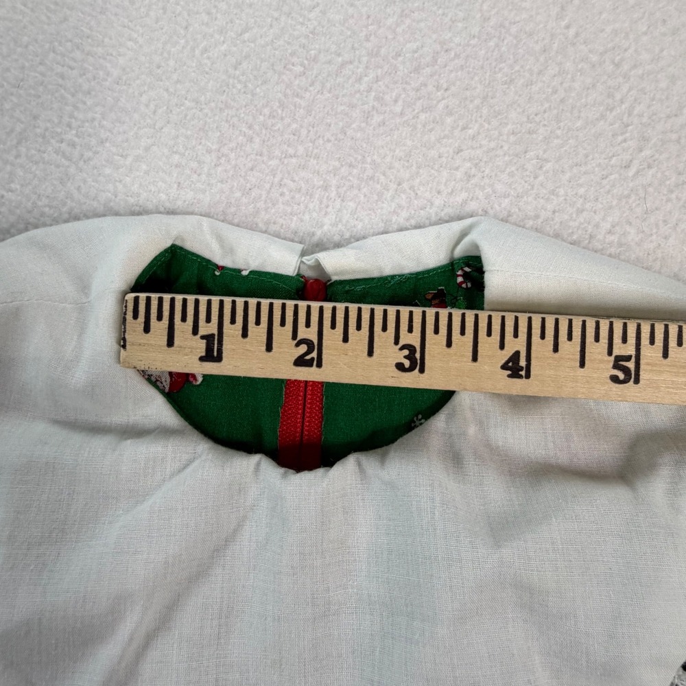 Vintage Style Kids Christmas Lace Collar Jumpsuit Pajamas Green Red Homemade - Picture 8 of 9